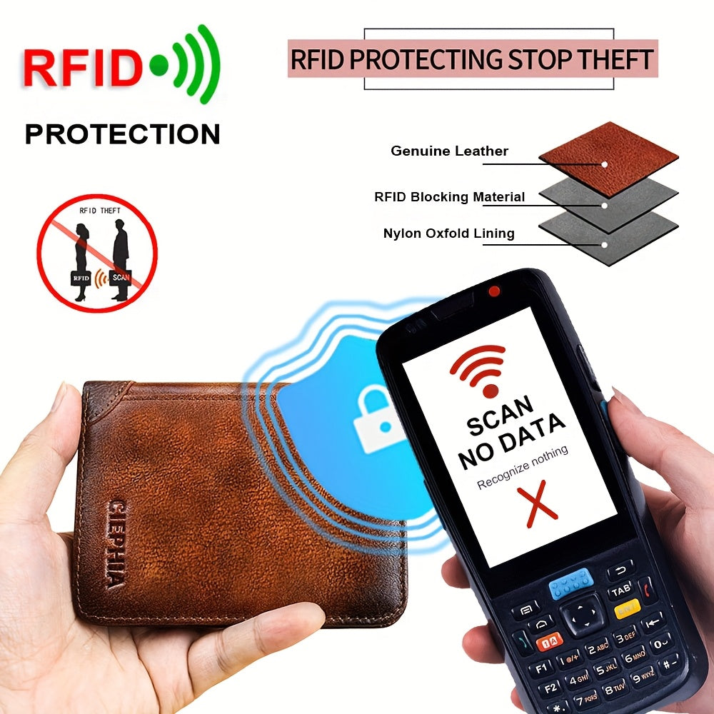 rfid leather wallet fathers day gifts men rfid blocking