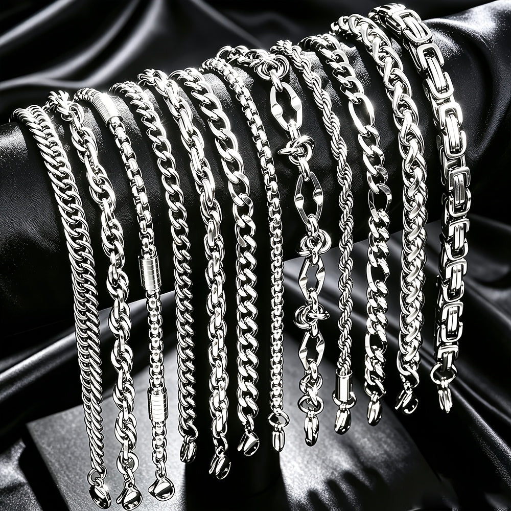 random 6pcs mens 304 304 stainless steel hip hop chunky