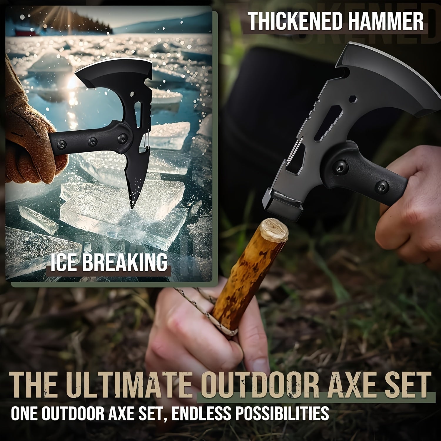 2pcs   camping hatchet set ergonomic grip multi