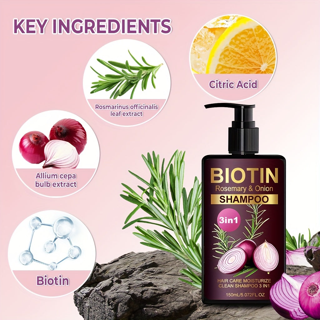 biotin rosemary onion shampoo 3in 1 shampoo   clean