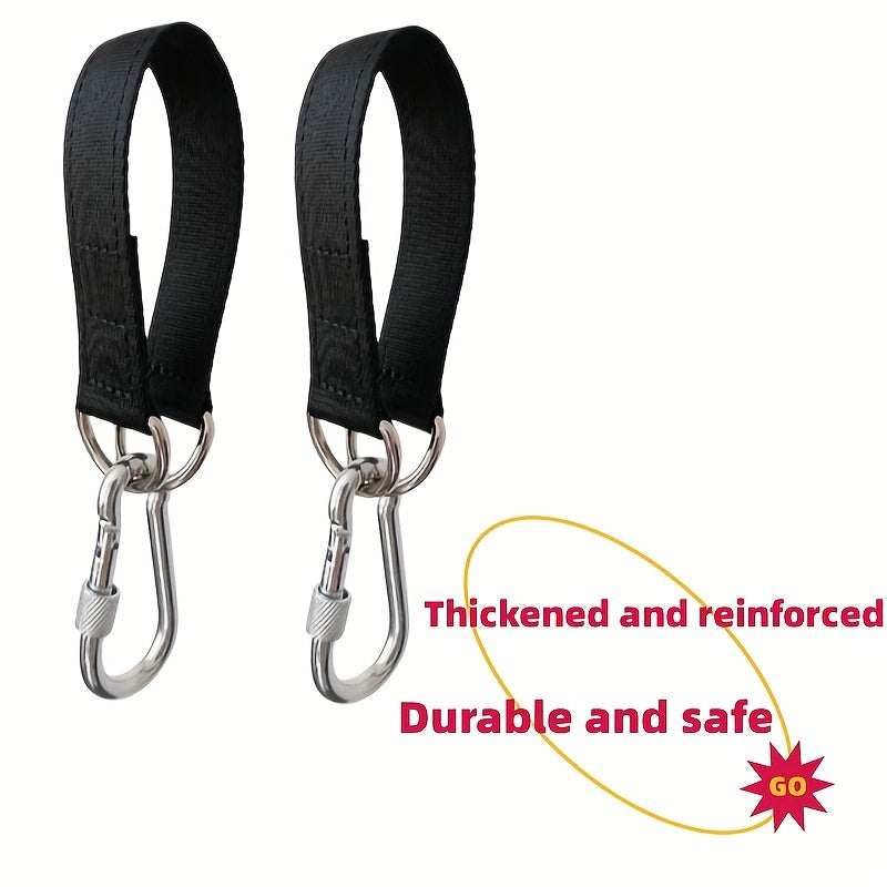 2 pack heavy duty black hammock sling set safety locks