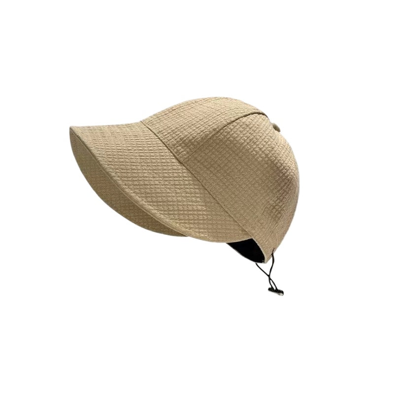 womens waffle bucket hat sun hat adjustable versatile peaked