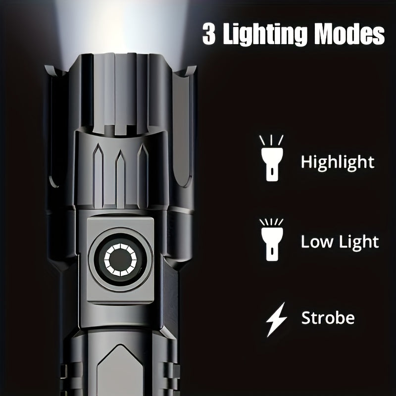 2pcs high powered zoom flashlights outdoor multifunctional