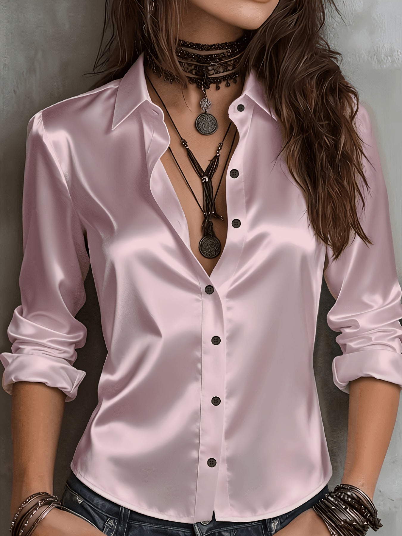 womens season   commuter satin shirt temu
