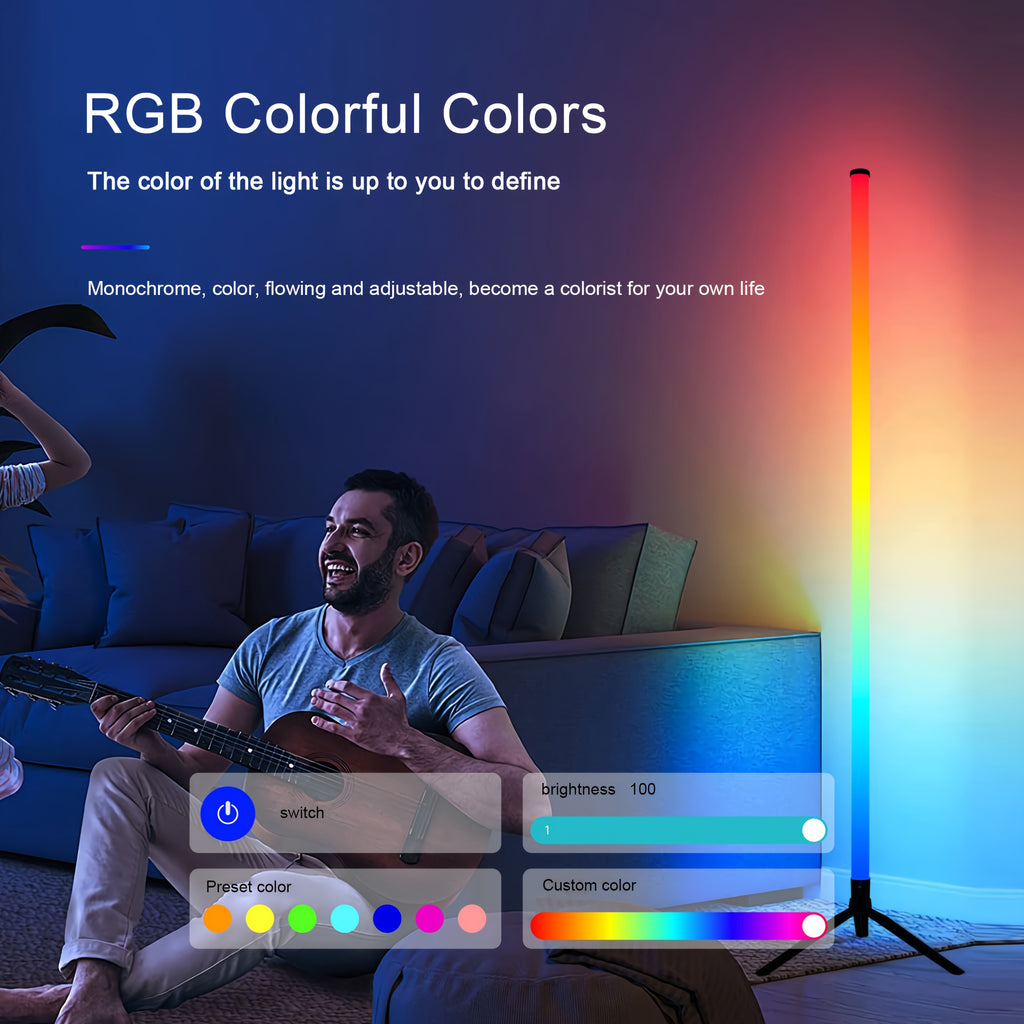 1pc led floor lamp rgb color changing remote controlled
