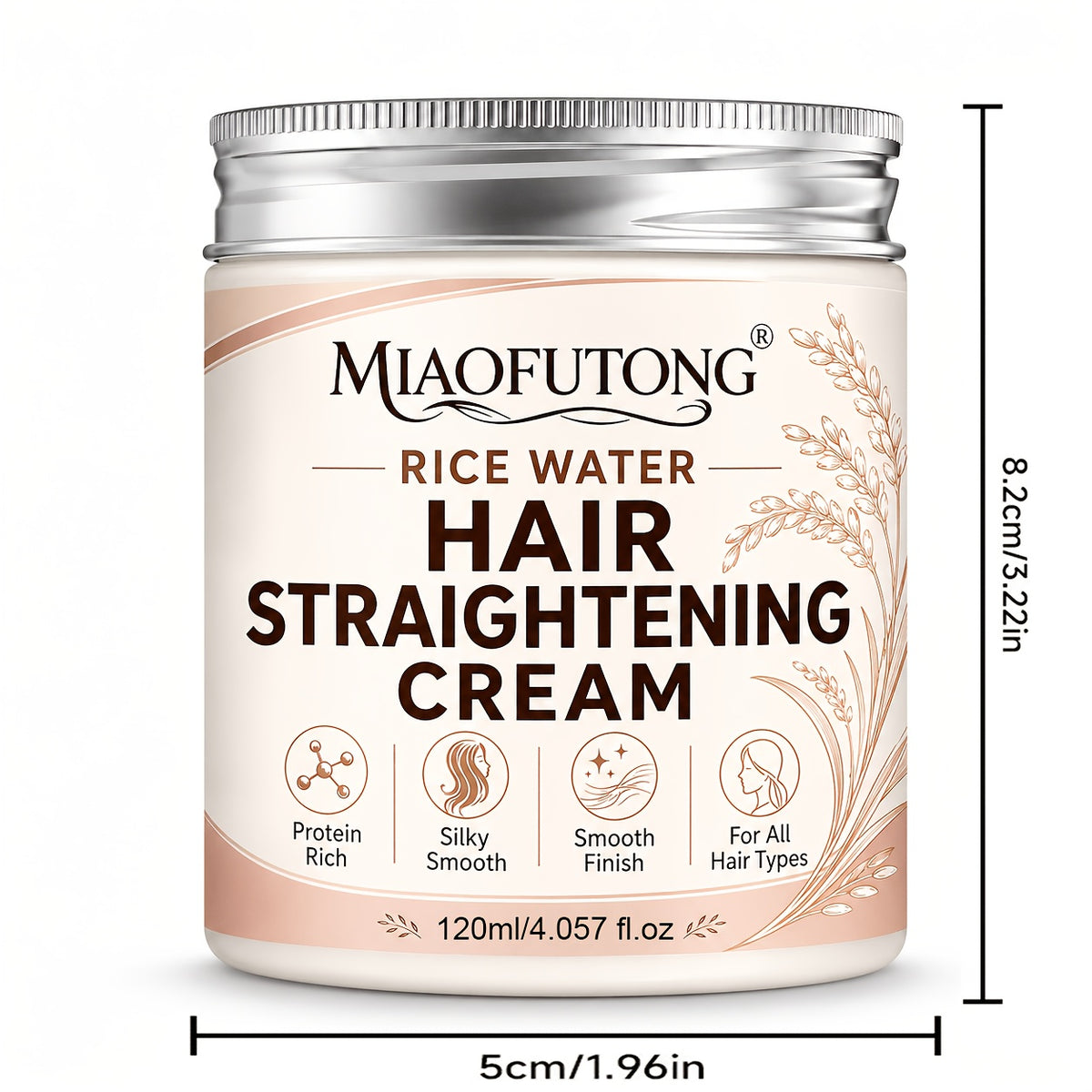 rice water hair straightening cream 120ml heat protectant
