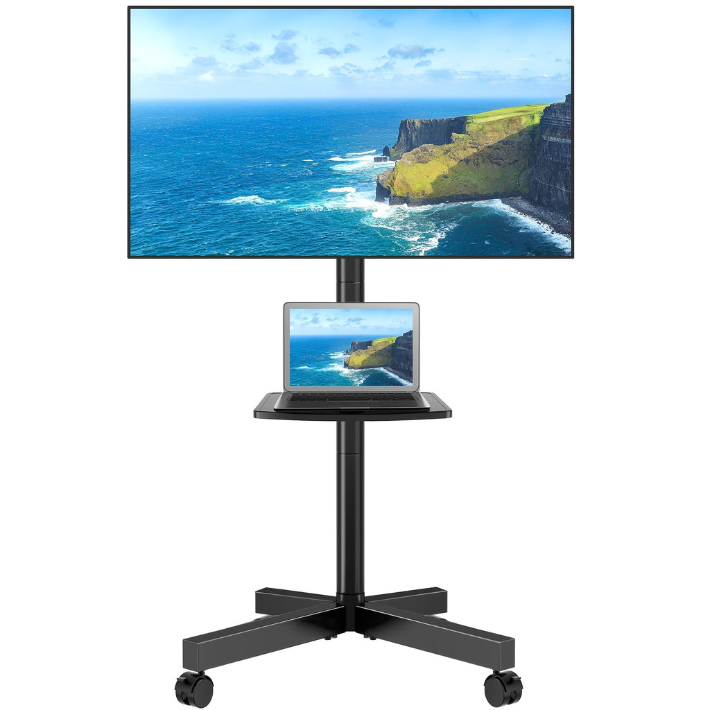 height adjustable mobile tv cart wheels 23 60 inch tvs
