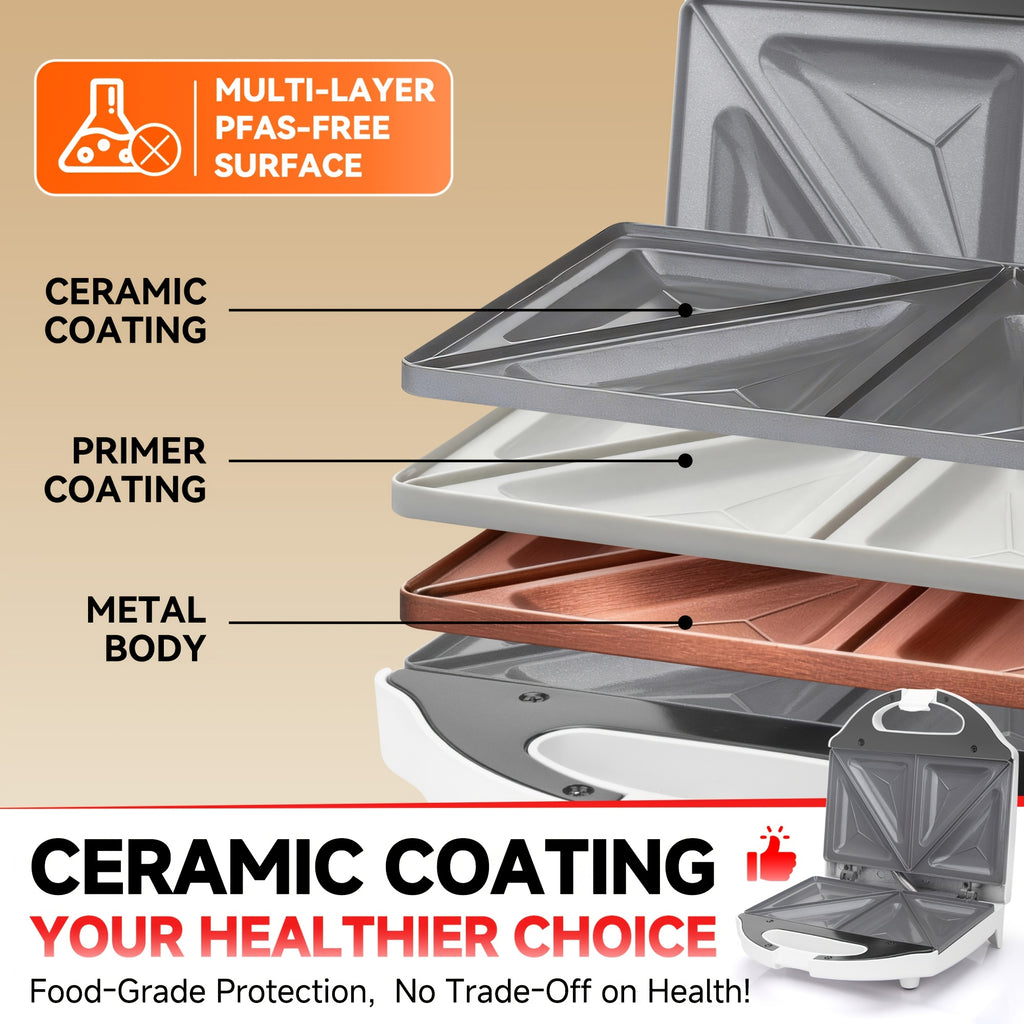 2   ceramic coating mini breakfast grill