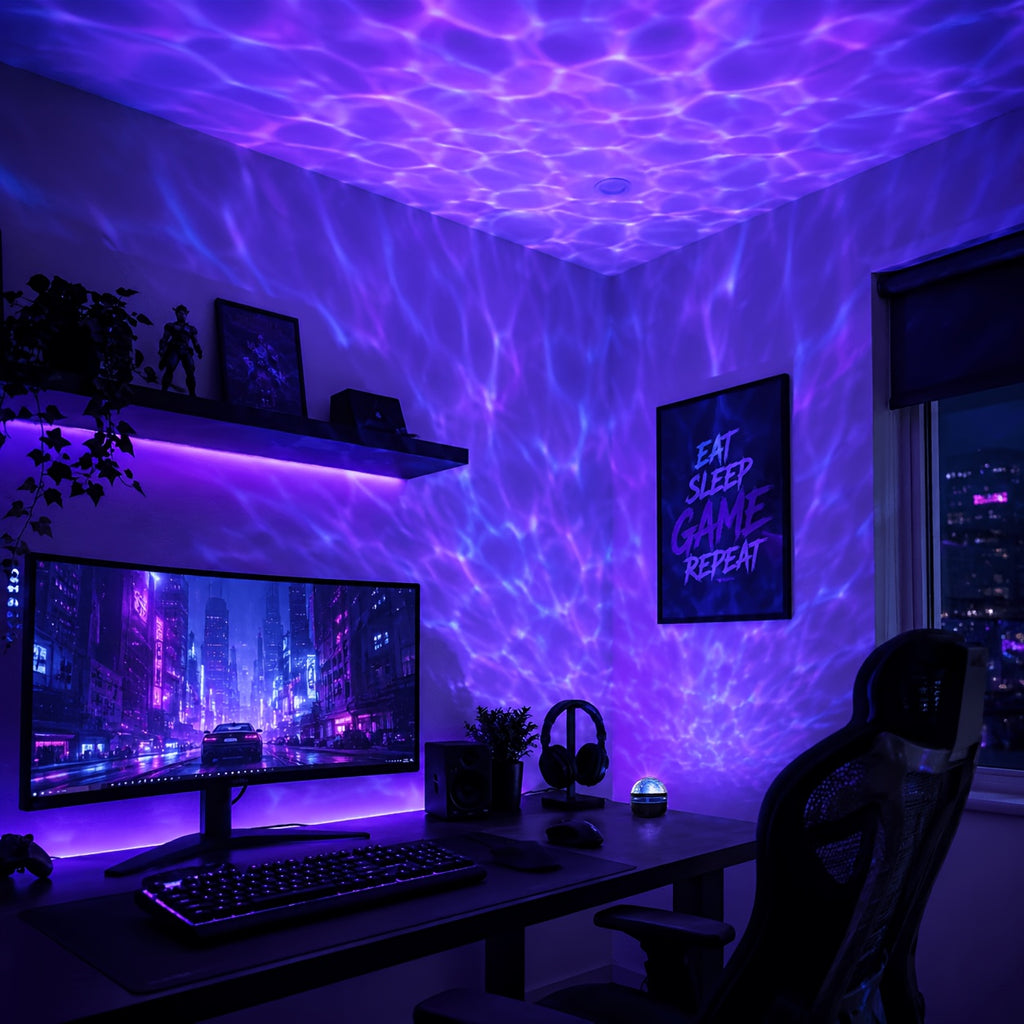 usb powered wave ambient led lamp remote 7 color rgb