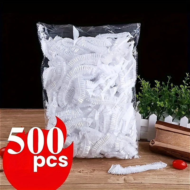 500pcs reusable elastic food preservation covers transparent