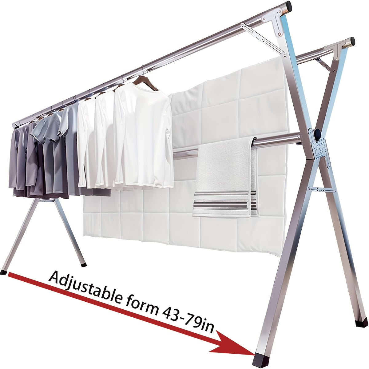 three bar foldable clothes drying rack 63 78 7 95