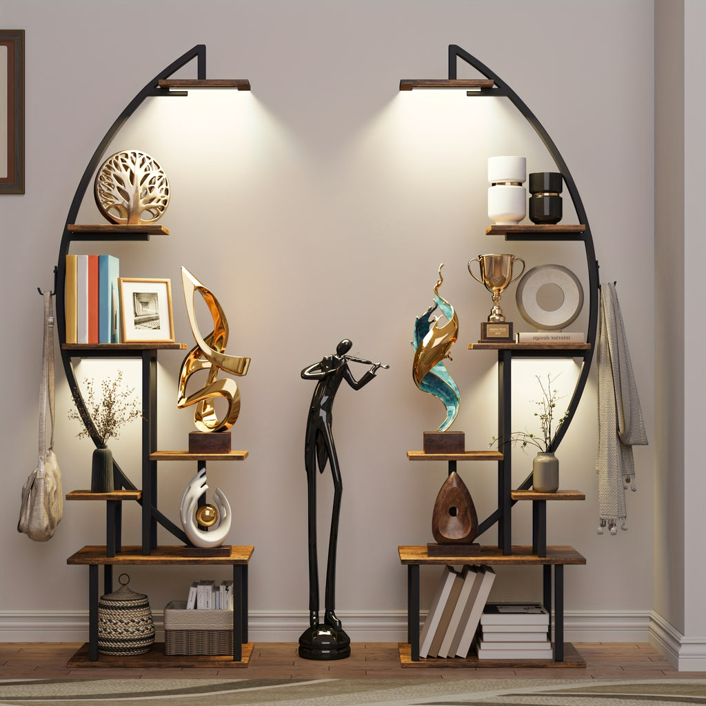 2pcs bookshelf lights 7 tiered 65 multi functional metal
