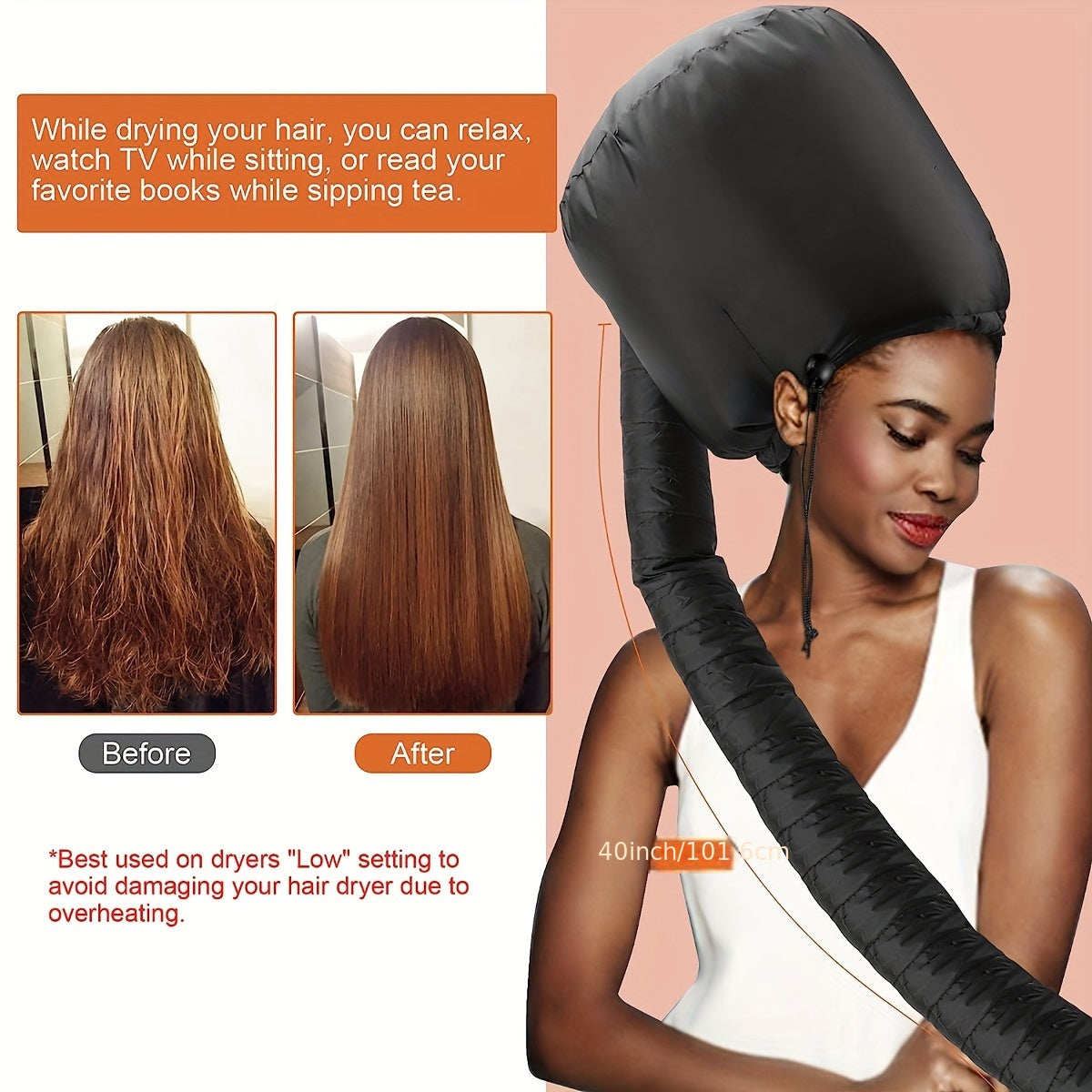 soft bonnet hood hair dryer attachment headband heat