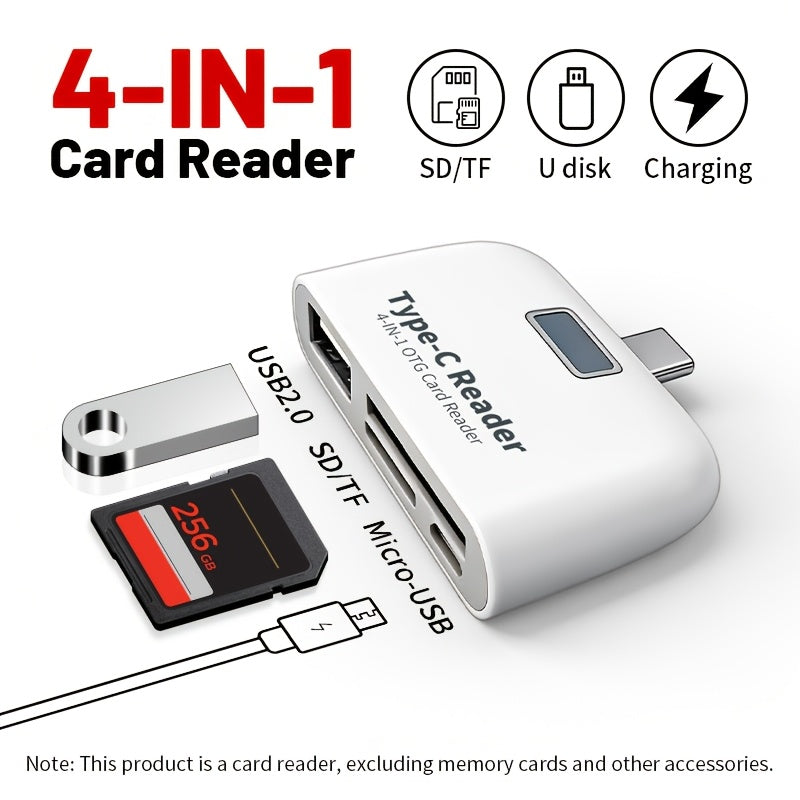 otg card reader usb c 4 in 1 sd tf reader writer portable