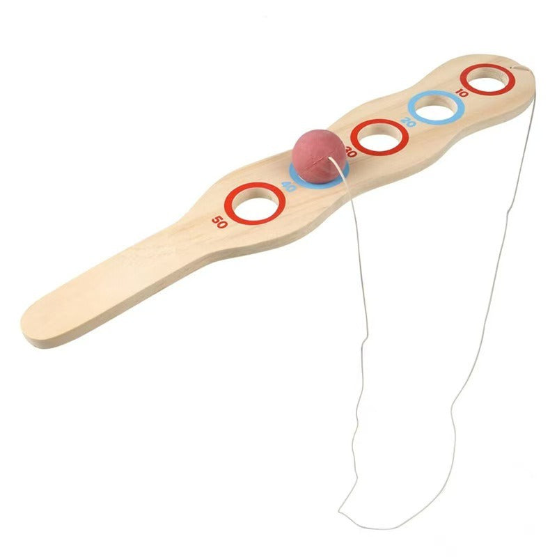 1pc wooden hand eye coordination elastic technology paddle a