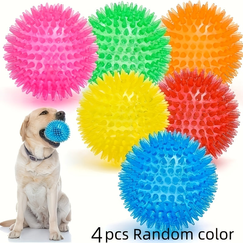 4pcs   toy balls random colors puppy teething toys