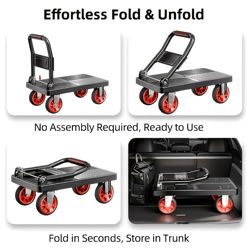 heavy duty folding hand truck 660 800 lbs capacity frame 360
