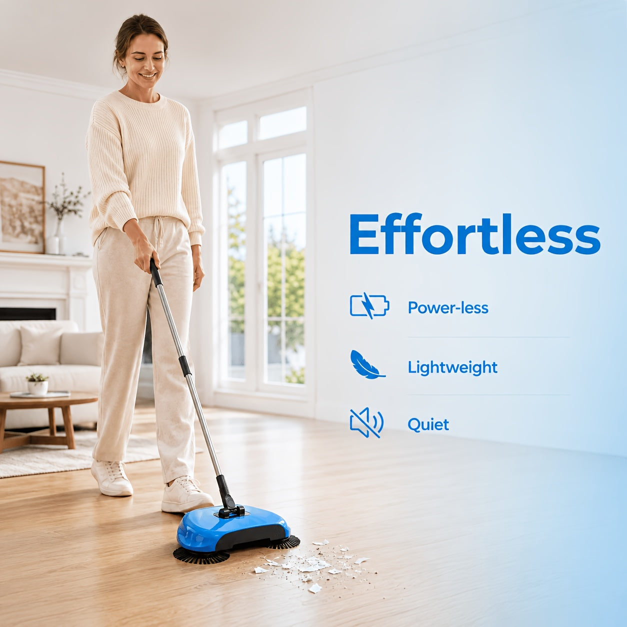 3 in 1 hand push broom multifunctional cleaning tool sweep