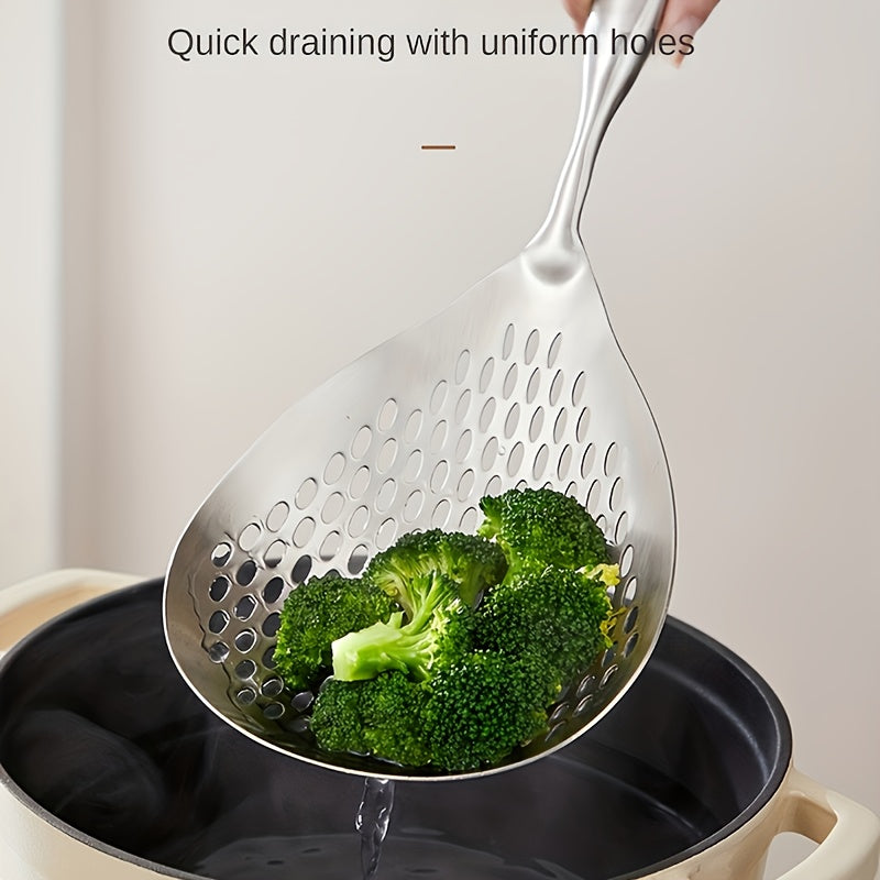 large stainless steel colander skimmer durable kitchen