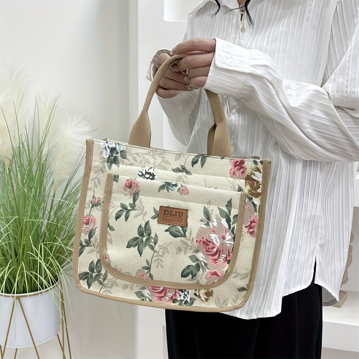 new tote bag made floral print fabric   durable