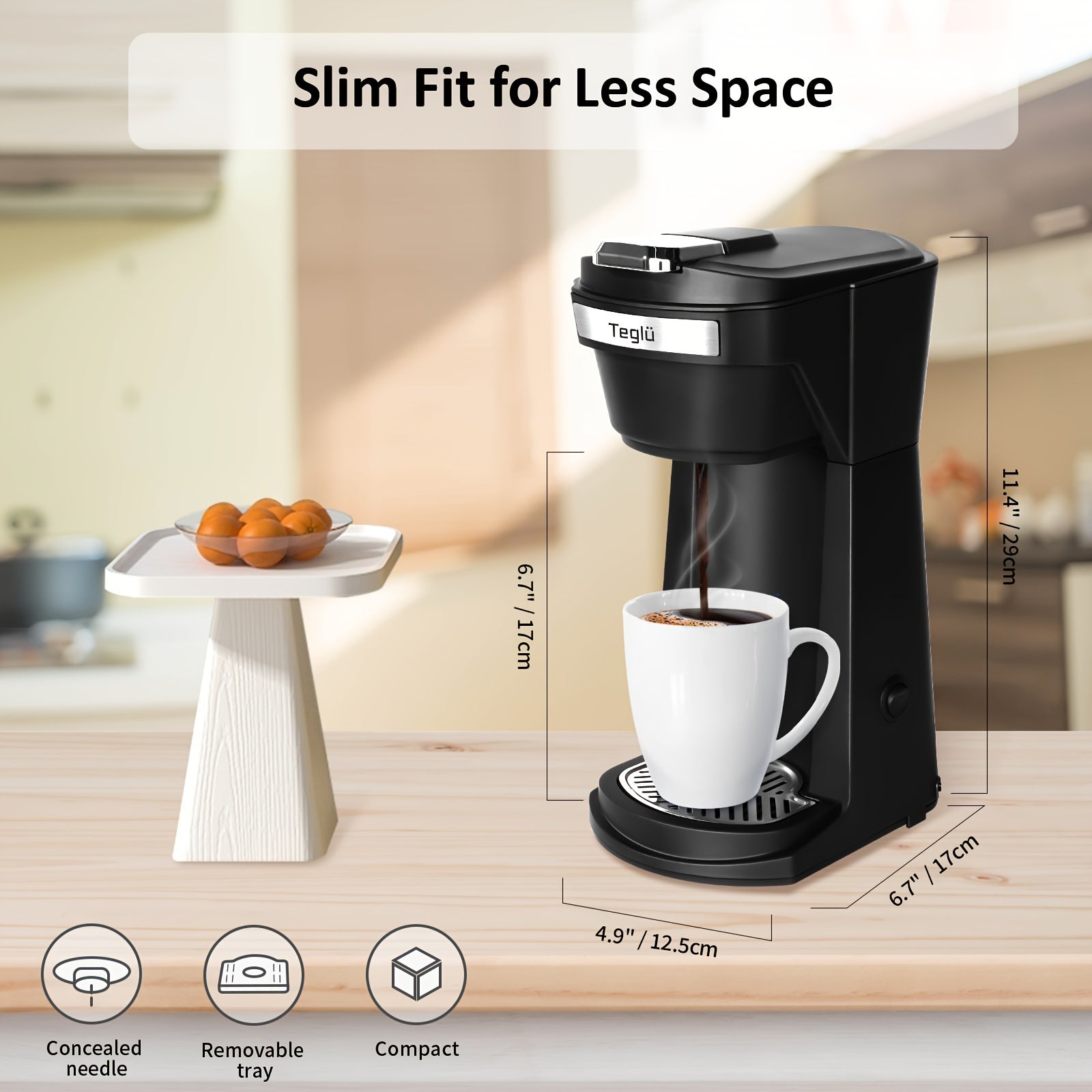 single coffee maker 2in 1 k cup pods ground coffee 3 color 6