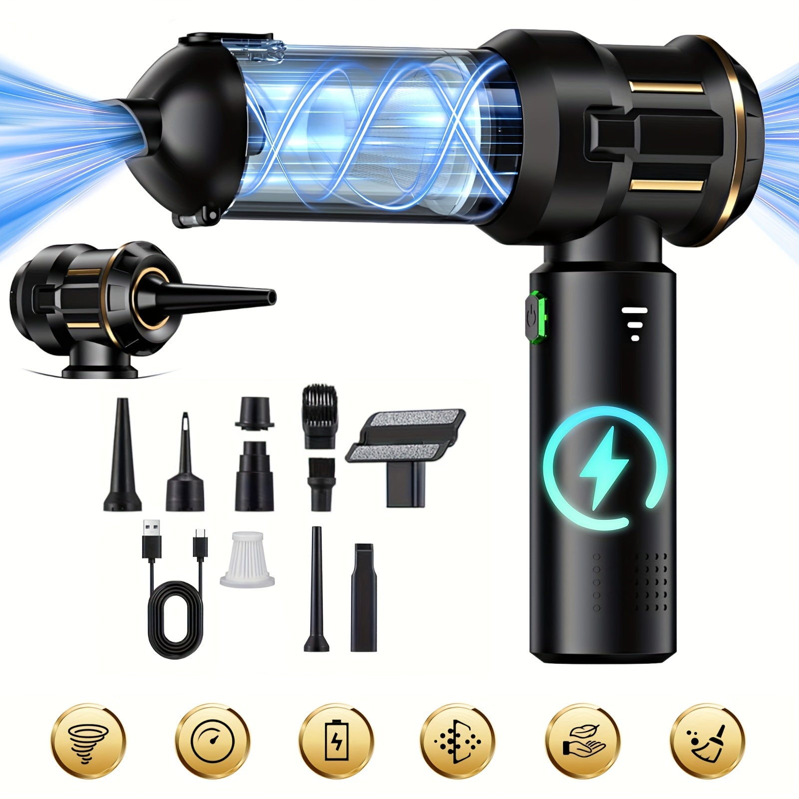 25000pa high power 9in 1wireless handheld car vacuum cleaner