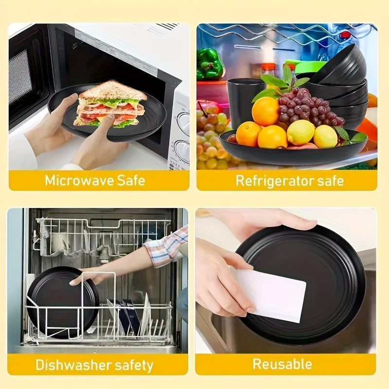 32 16pcs wheat straw large size dinnerware set service 8 4