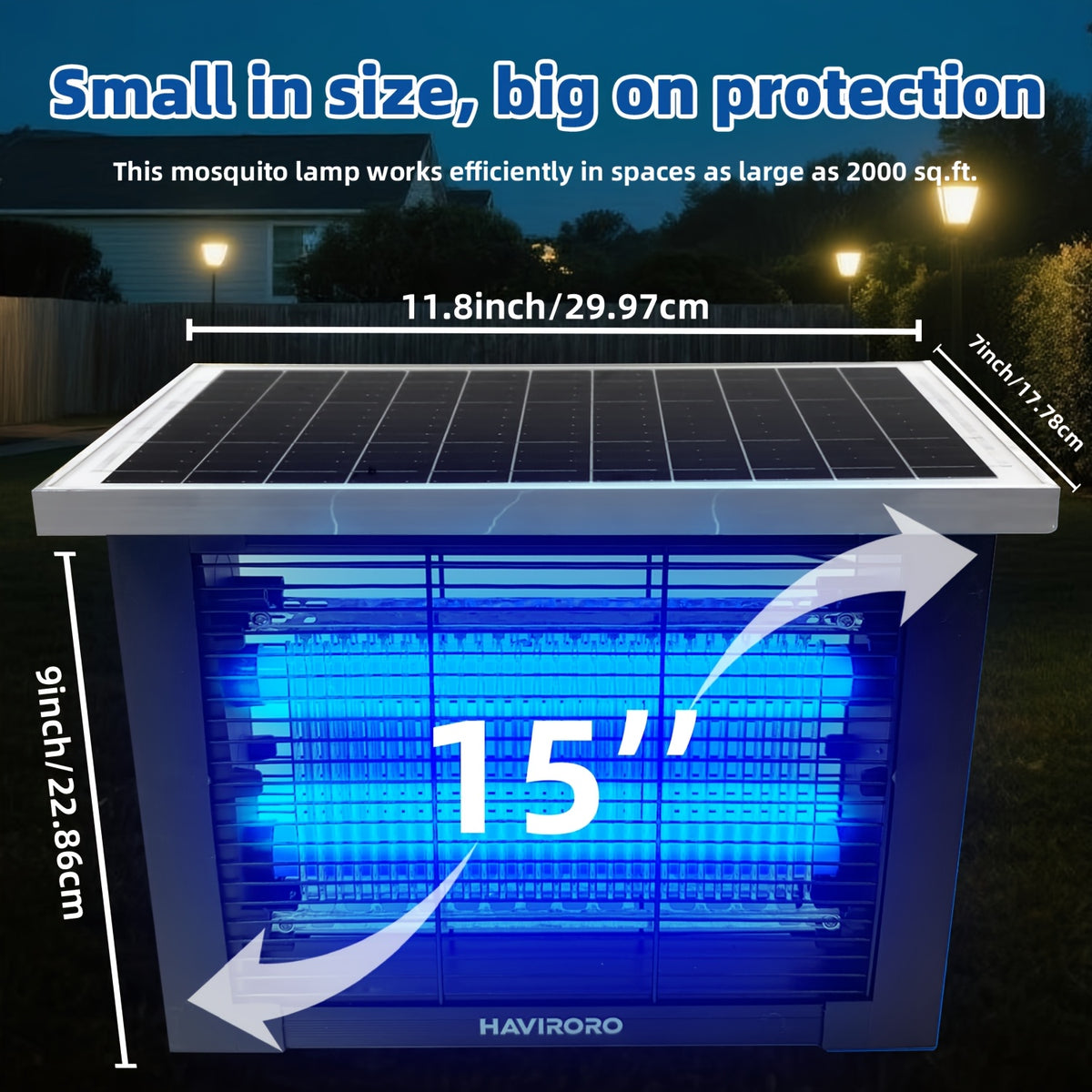 powerful large solar bug zapper outdoor 2000sq ft poartable