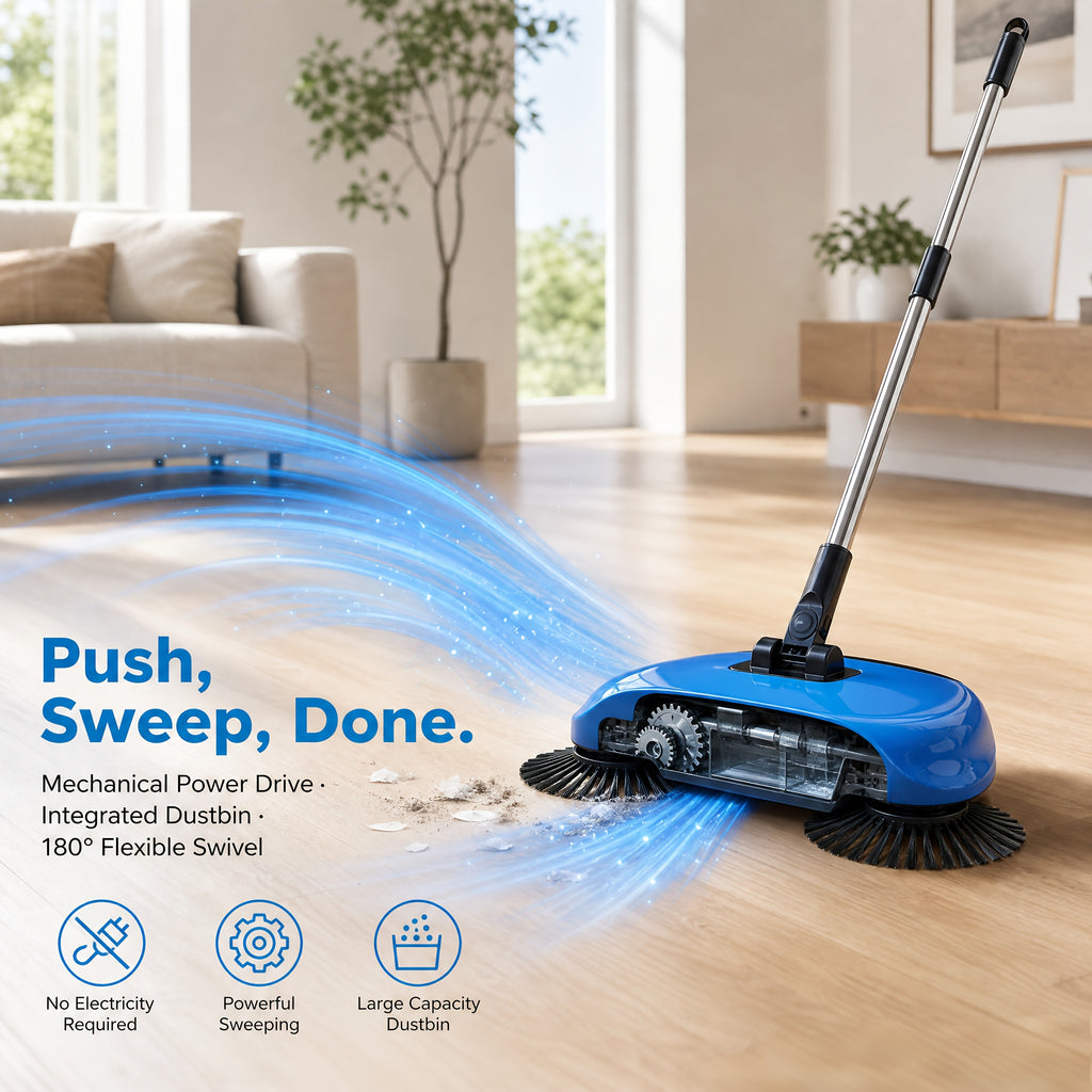3 in 1 hand push broom multifunctional cleaning tool sweep