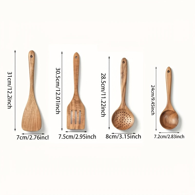 10 4 piece wooden kitchen utensil set natural wooden spoons