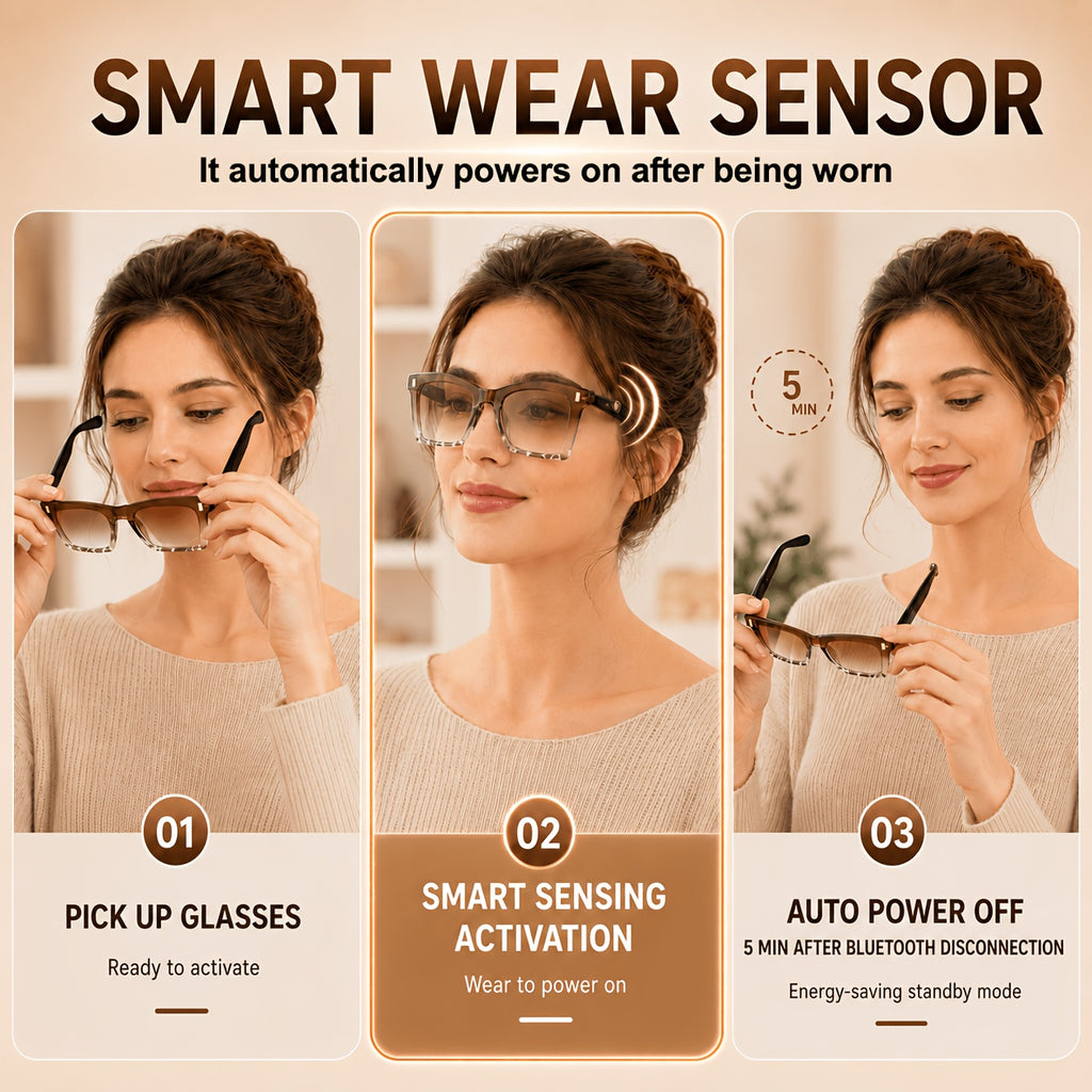 2026 new womens cat eye smart glasses bluetooth 6 0 wireless