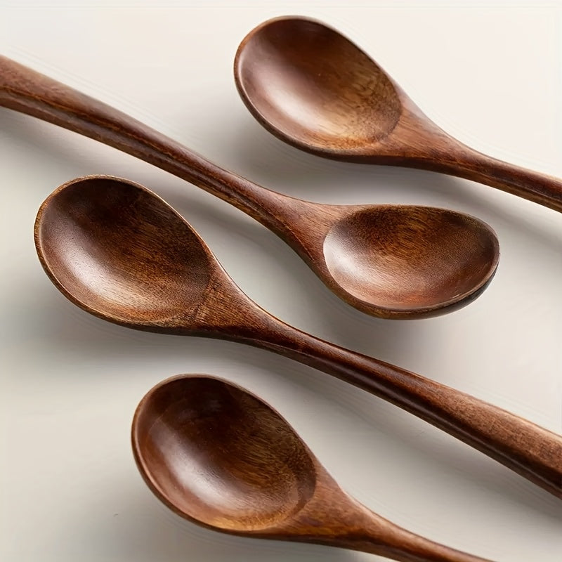 2pcs wooden spoons suitable stirring eating japanese wooden