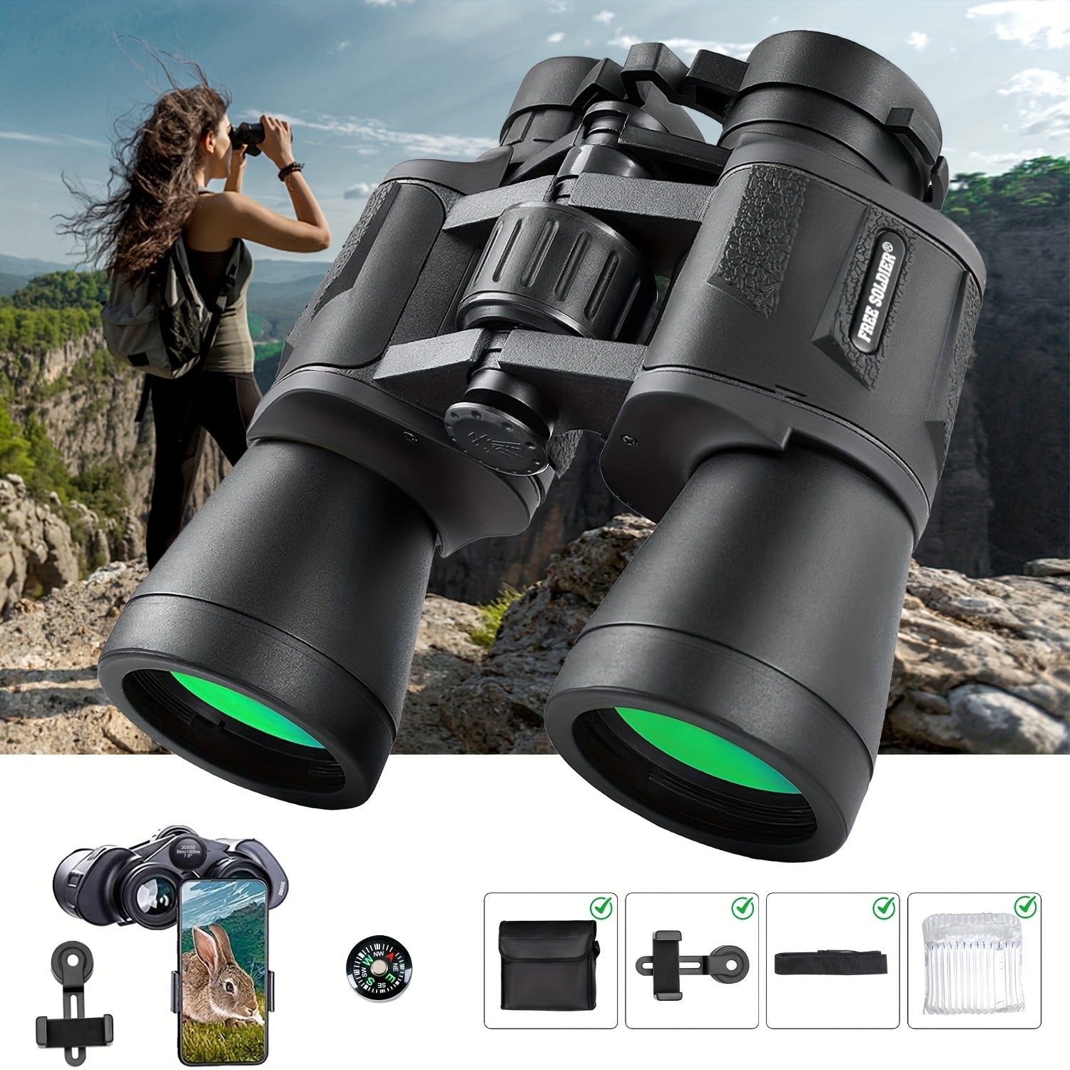 high powered binoculars   phone adapter ideal bird
