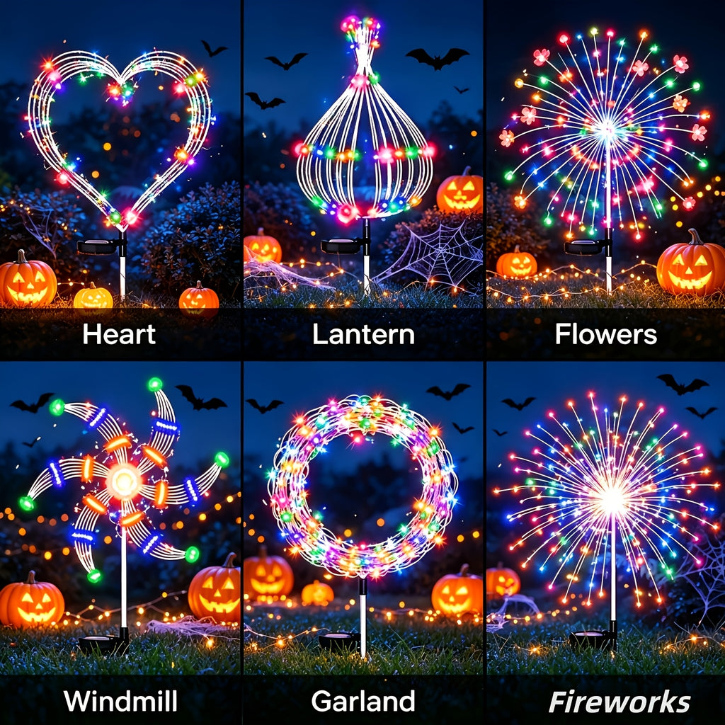 8 pack 420led solar outdoor fireworks light ip65 waterproof
