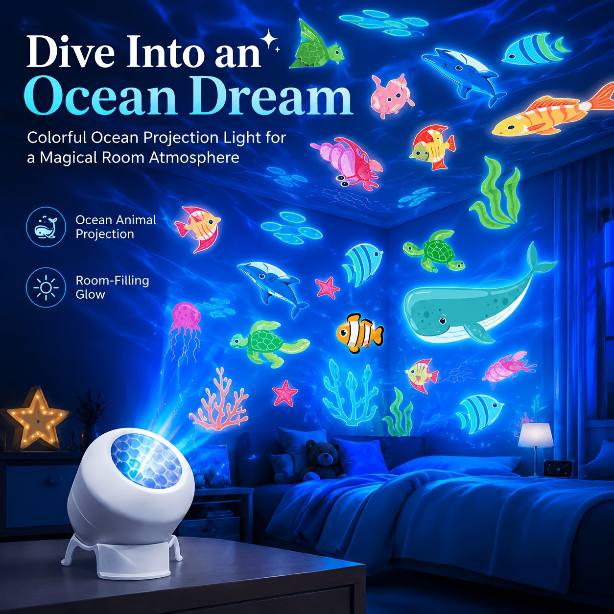 1   projection night light led decorative