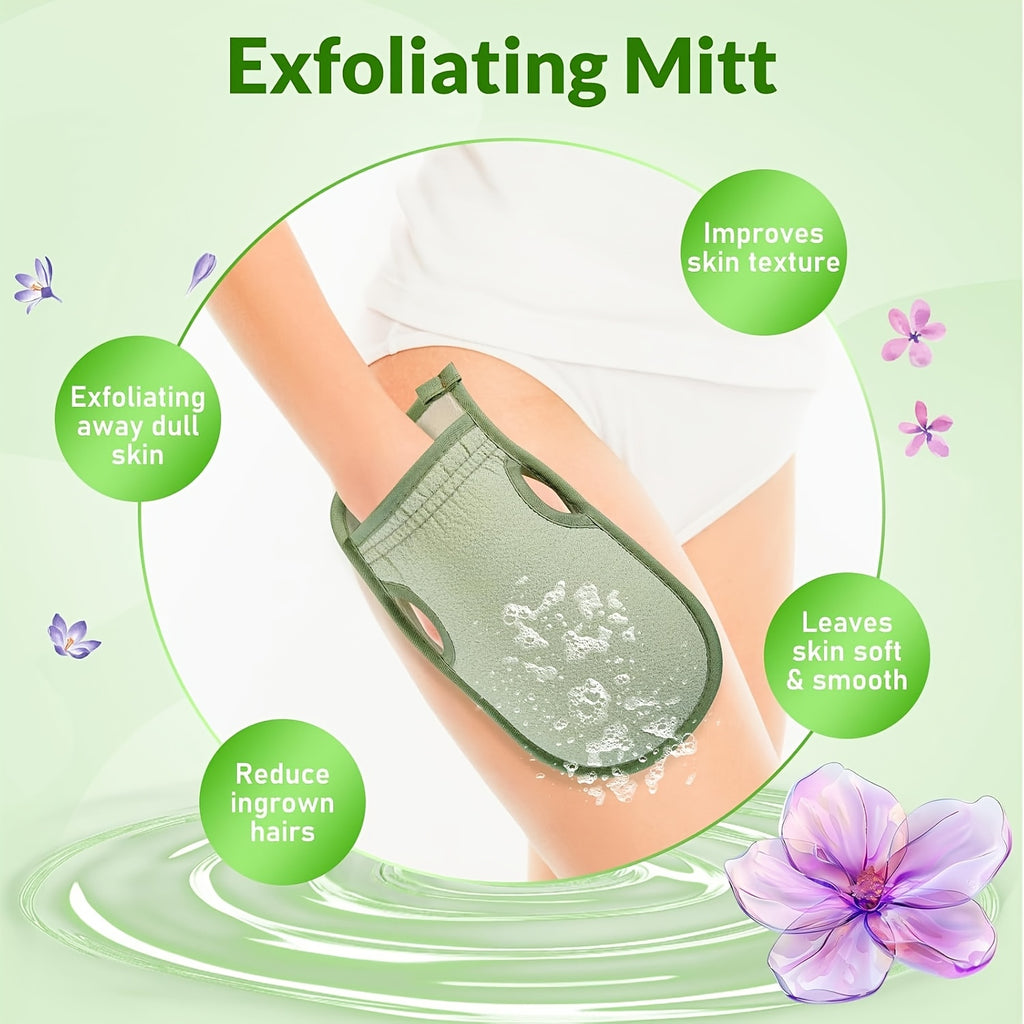 dual sided body brush exfoliating mitt natural