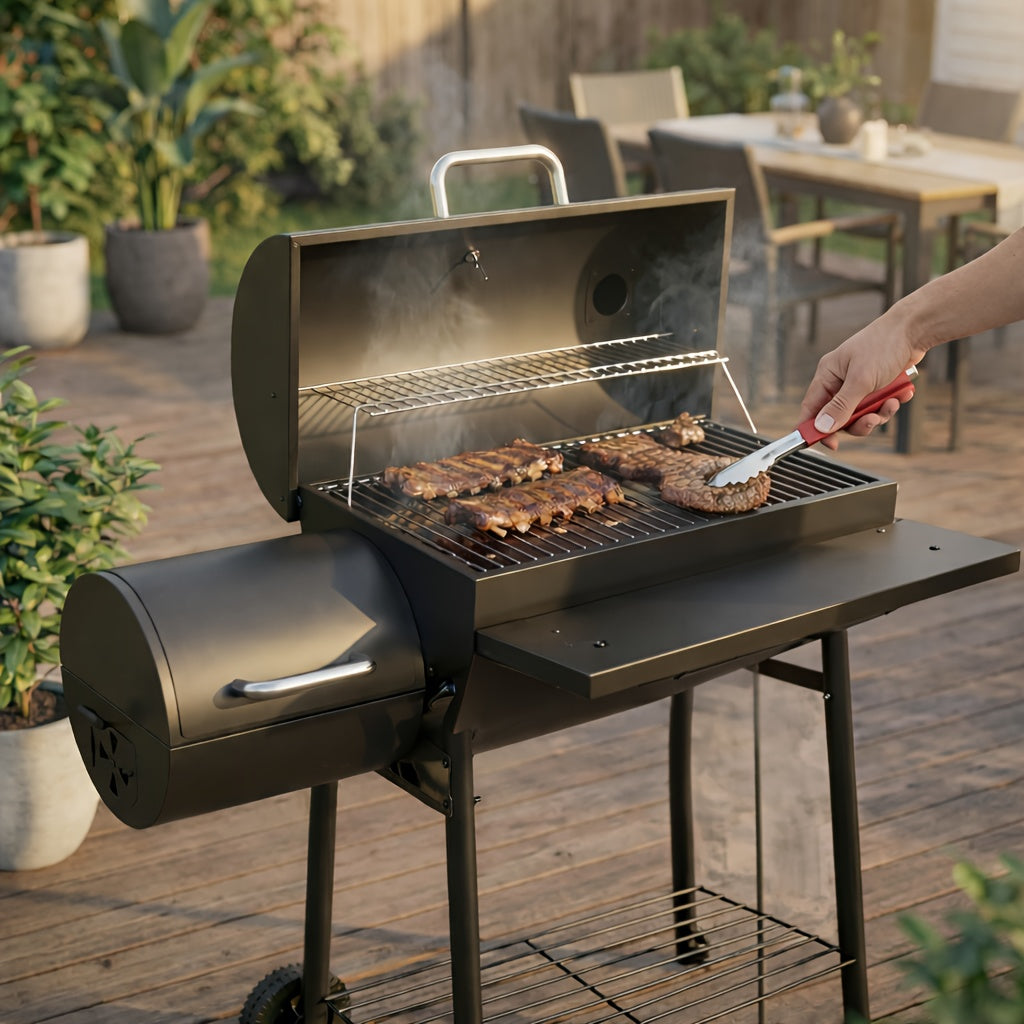charcoal grill offset   outdoor bbq   side fire