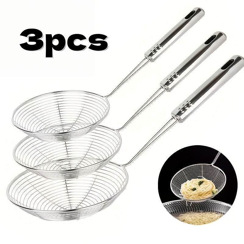 3pcs   strainer set strainer spoon stainless steel wire