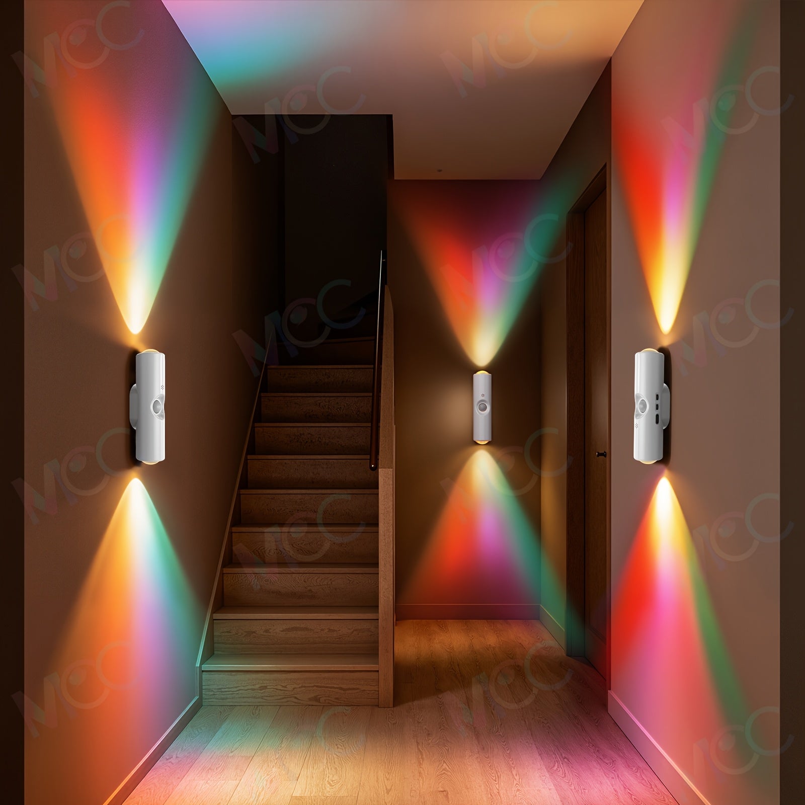 led magnetic night light dual voice motion sensor 9 colors