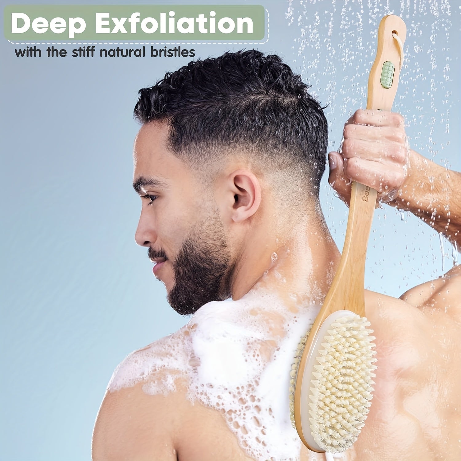 dual sided body brush exfoliating mitt natural
