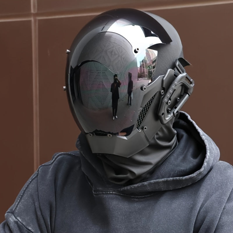 black cyberpunk mask cosplay halloween mechanical cool real