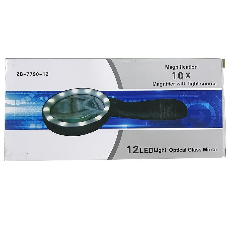 lighted magnifying glass 10x hand held large reading