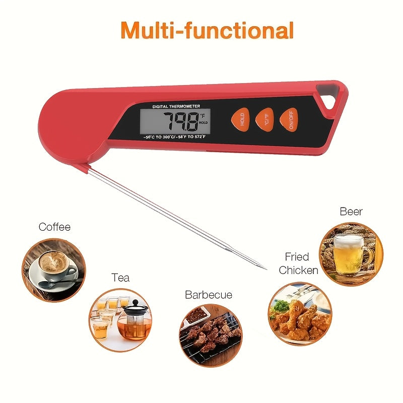 1pc folding barbecue thermometer stainless steel temperature
