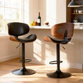 two piece bar stool set adjustable height featuring pu