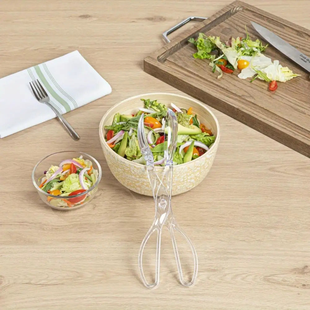 1 pair transparent plastic salad scissors reusable