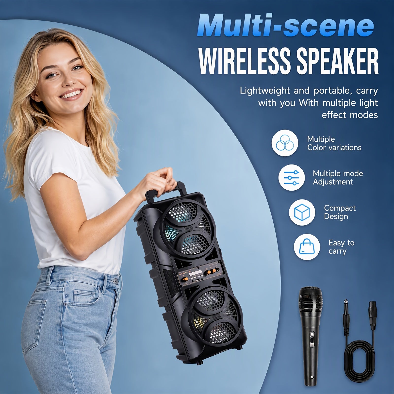 3000w portable bluetooth speaker   5 subwoofer stereo