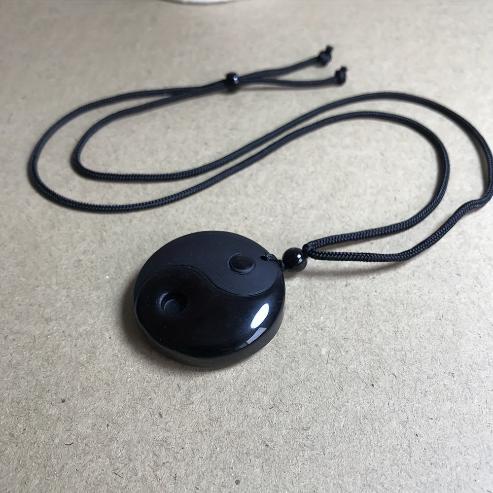 obsidian yin yang   bagua pendant | temu Temu