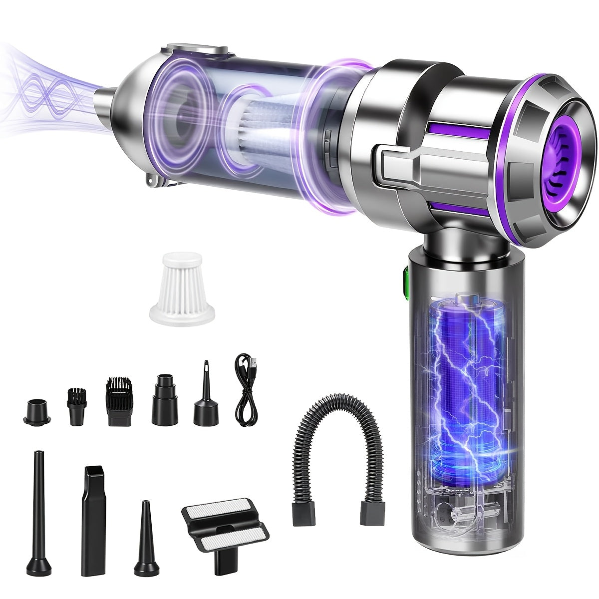 25000pa high power 9in 1wireless handheld car vacuum cleaner