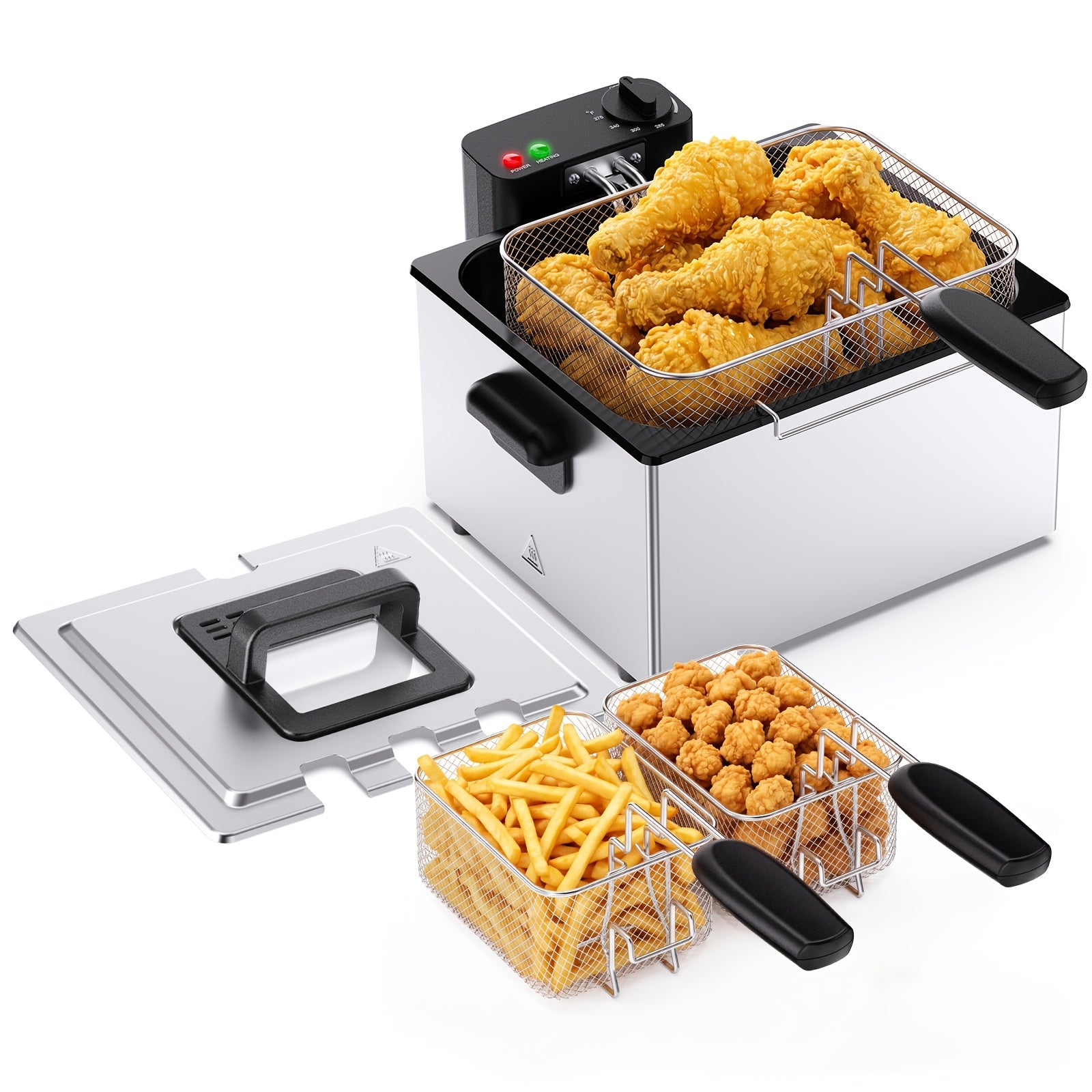 3 5l deep fryer home use 1800w   3 baskets