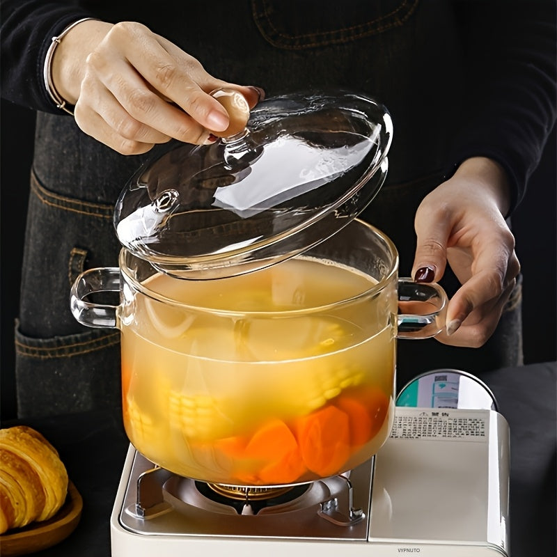 1pc heat resistant clear glass stew pot lid transparent